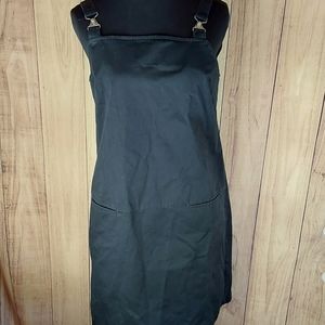 Truly Yours Black Overall Jumper Dress With Two Front Pockets & Adjustable Strap